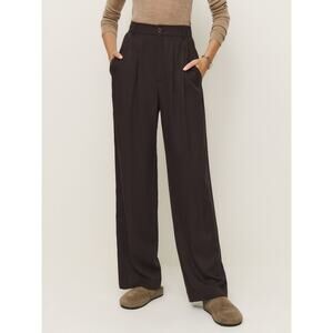 Reformation Mason Pants Women's Size 4 Black Lyocell Wide Leg Comfort Casual